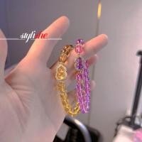 ราคา สร้อยข้อมือลูกปัดคริสตัลและหยกสำหรับผู้หญิง สีเหลืองและม่วง เครื่องประดับแฟชั่นจีน (41304537732)