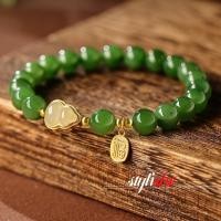 ราคา เลียนแบบหยก calabash สร้อยข้อมือสําหรับคู่สีเขียว สีแดงลูกปัดแก้วทองโชคดีจี้สร้อยข้อมือแฟชั่นจีนเครื่องประดับมืออุปกรณ์เสริม (27178135666)
