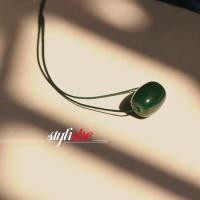 ราคา สร้อยคอลูกปัดหยกสีเขียวเลียนแบบสําหรับผู้หญิง สร้อยคอเชือกหนัง เครื่องประดับแฟชั่นที่เรียบง่าย ของขวัญ (26983940524)