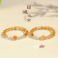 ราคา สร้อยข้อมือลูกปัดคริสตัลสีส้มและหินธรรมชาติ สำหรับผู้หญิง เครื่องประดับแฟชั่นหรูหรา (47750941069)