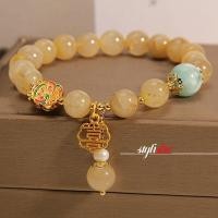 ราคา เลียนแบบบุษราคัมซิทรินลูกปัดแก้วสร้อยข้อมือผู้หญิงจีนแฟชั่นทองอุปกรณ์เสริมสร้อยข้อมือเครื่องประดับ (28117368464)