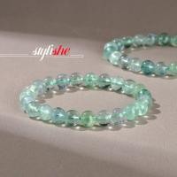 ราคา สร้อยข้อมือลูกปัดฟลูออไรต์ธรรมชาติ สีเขียวและสายรุ้ง Unisex เครื่องประดับแฟชั่นจีน ของขวัญหรูหราและนำโชค (27889107763)