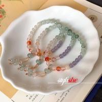 ราคา สร้อยข้อมือหญิงทรงคลาสสิก อัญมณีหลากสี หยกเลียนแบบสีเขียว ส้ม ขาว และแดง พร้อมลายพู่ แฟชั่นเครื่องประดับ เหมาะสำหรับเป็นของขวัญ (43465178681)