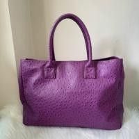 ราคา กระเป๋าสะพายทรงโท้ท หนังนกกระจอกเทศสีม่วง (54000133989)