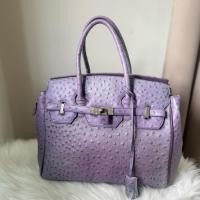 ราคา กระเป๋าหนังนกกระจอกเทศ สีม่วงพาสเทล ทรงเบอร์กิ้น (47350164032)