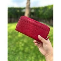 ราคา กระเป๋าสตางค์ หนังนกกระจอกเทศแท้ สีแดง (41668495510)