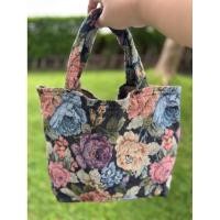 ราคา กระเป๋าถือ ผ้าทอ ลายดอกไม้ (28742794310)