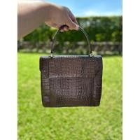 ราคา กระเป๋าถือ หนังจระเข้ สีน้ำตาล (55801919610)