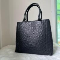 ราคา กระเป๋าถือ หนังนกกระจอกเทศสีดำ สวย (53000639480)