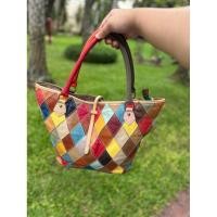 ราคา กระเป๋าถือ สะพายขึ้นไหล่ หนังแท้หลากสี Patchworks (43122927190)