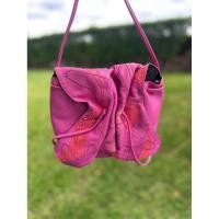 ราคา กระเป๋าสะพายcrossbody หนังแท้สีชมพูบานเย็น (40573109627)