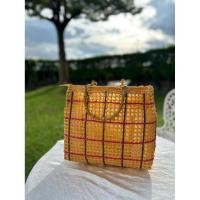 ราคา กระเป๋าสาน หูไม้แบมบู สภาพดีมาก ใหม่มาก มือสอง (40314900295)