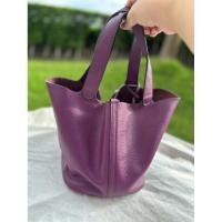 ราคา กระเป๋าหนังแท้ ทรงถือ สีม่วง มือสอง (28489733808)