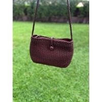 ราคา กระเป๋าสะพาย crossbody หนังสานสีน้ำตาล (27242832139)