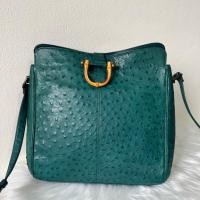 ราคา กระเป๋าสะพายหนังนกกระจอกเทศแท้สีเขียว (26493671977)