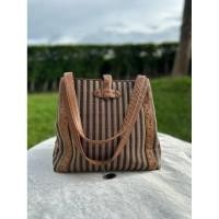 ราคา กระเป๋าสะพาย หนังนกกระจอกเทศแท้ ผสม แคนวาส JRA มือสอง (26089783415)