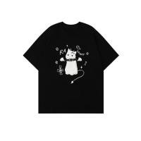 ราคา การ์ตูนแมวพิมพ์เสื้อยืดแขนสั้นหลวม (29674250840)