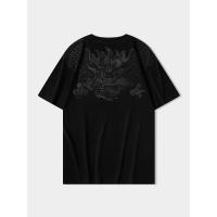 ราคา มังกร เสื้อยืดแขนสั้นพิมพ์ลาย เสื้อยืดแขนสั้นสำหรับผู้ชายและผู้หญิง เสื้อยืดแขนสั้นสไตล์อเมริกัน (27522085880)