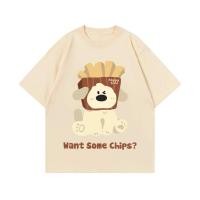 ราคา แฮปปี้มันฝรั่งทอด เสื้อยืดแขนสั้นพิมพ์ลาย เสื้อยืดแขนสั้นสำหรับผู้ชายและผู้หญิง เสื้อยืดแขนสั้นสไตล์อเมริกัน (26373797291)