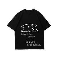 ราคา แมวอ้วน เสื้อยืดแขนสั้นพิมพ์ลาย เสื้อยืดแขนสั้นสำหรับผู้ชายและผู้หญิง เสื้อยืดแขนสั้นสไตล์อเมริกัน (26024818242)