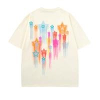 ราคา สีสันดาวตกแบรนด์ตัวอักษรดาวพิมพ์ Graffiti ชายและหญิงหลวมแขนสั้นเสื้อยืด (24439541540)