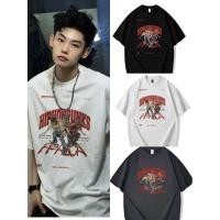 ราคา วอร์ชั่นเกาหลีของผู้ชายเสื้อยืดคอกลมลำลองฤดูร้อนจดหมายพิมพ์ลายแขนสั้นเสื้อยืดกางเกงขาสั้นนักเรียนกับเสื้อผ้าหล่อ (26763250671)