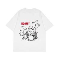 ราคา ตีกลองแมว เสื้อยืดแขนสั้นพิมพ์ลาย เสื้อยืดแขนสั้นสำหรับผู้ชายและผู้หญิง เสื้อยืดแขนสั้นสไตล์อเมริกัน (29224418157)