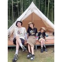 ราคา ชุดพ่อแม่ลูกสำหรับครอบครัวสามและสี่คน ผ้าฝ้ายล้วน แขนสั้นทรงหลวม เก๋ไก๋และมีเอกลักษณ์ (27863762277)