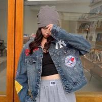 ราคา MLB NYแจ็กเก็ตยีนส์เเฟชั่นรุ่นใหม่คลาสสิคซักน้ำคอปกเอวลอยโลโก้NYตัวใหญ่ (18460685603)