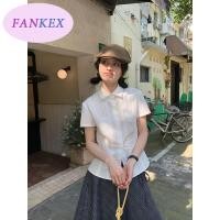 ราคา 24H จัดส่ง 2024 เสื้อเชิ้ตแขนสั้นสีขาวสไตล์ใหม่ผู้หญิง ฤดูร้อน เตรียมใจ สไตล์ด้านบน เสื้อลูกไม้ (25983997206)