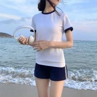 ราคา กีฬาสันทนาการกลางแจ้งยิมสวมสูทผู้หญิงสไตล์ญี่ปุ่นชุดสูทที่เรียบง่ายเสื้อยืด กางเกงขาสั้นแฟชั่นจับคู่ (28328492167)