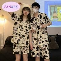 ราคา สไตล์ญี่ปุ่นใหม่คู่แฟชั่นชุดนอน พลัสขนาดคู่หลวมชุดนอน ฤดูร้อนใหม่สองชิ้นชุดนอน (29257551238)