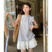 ราคา แฟชั่นลายสก๊อตเชื้อราขอบเสื้อกั๊กแขนกุดผู้หญิง การออกแบบลายสก๊อตที่เรียบง่าย 2025 สไตล์ใหม่แฟชั่นผู้หญิงด้านบน (28331855213)