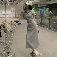 ราคา สไตล์ใหม่สาววิทยาลัยเสื้อโปโลคอแม็กซี่ เย็บปักถักร้อยยาวชุดผู้หญิง ฤดูร้อนขนาดใหญ่แม็กซี่เซ็กซี่ (27306488114)