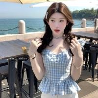 ราคา แฟชั่นสีฟ้าสีขาวลายสก๊อตเสื้อแขนกุดผู้หญิง 2025 ฤดูร้อนเรียบง่ายสไตล์ใหม่เสื้อผู้หญิง เกาหลีรุ่น โวลต์ คอผู้หญิง สูงสุด (26682964400)