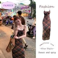 ราคา ชุดเดรสยาวลายสก๊อตย้อนยุคฝรั่งเศส ชุดเดรสสลิง ฤดูร้อนชุดเดรสแฟชั่นสไตล์ใหม่ (26505847189)