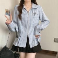 ราคา เสื้อโปโลแขนยาวสีฟ้าสำหรับผู้หญิง สไตล์เกาหลี เหมาะสำหรับฤดูใบไม้ร่วง (53601507816)