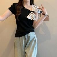 ราคา ฤดูร้อนสไตล์ใหม่แฟชั่นที่เรียบง่ายแขนสั้นเสื้อยืดผู้หญิง กุทัณฑ์ สีทึบลายจุดแขนสั้นเสื้อยืด เวอร์ชั่นเกาหลี คาร่า (26185324113)