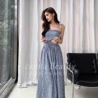 ราคา ชุดเดรสแขนกุดลายสก๊อตย้อนยุคฝรั่งเศส 2025 ฤดูร้อนสไตล์ใหม่เอวแคบ ชุดเดรสยาว เสื้อผ้าผู้หญิงเกาหลี (43304562607)