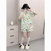 ราคา การ์ตูนญี่ปุ่นน่ารักเครยอนชินจังชุดนอนชุดผู้หญิง 2025 ฤดูร้อนบางชุดนอนชุดสองชิ้น หลวมขนาดใหญ่เสื้อผ้าสตรี (27034841694)