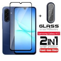 ราคา SAMSUNG สําหรับSamsungA17 2 in 1 ป้องกันหน้าจอกระจกนิรภัยฟิล์มสําหรับSamsung Galaxy A07 LTE A17 A27 A37 A57 A07LTE SamsungA17 กล้องกลับเลนส์ป้องกันคลุมทั้งหมดฟิล์มด้านหน้า (41667678048)