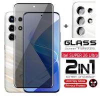 ราคา 2 in 1 Anti spy กระจกนิรภัยป้องกันฟิล์ม For itel S26 Ultra S 26 SuperS26Ultra itelS26Ultra คลุมทั้งหมดหน้าจอความเป็นส่วนตัวฟิล์มด้านหน้าป้องกันหน้าจอกระจกกลับกล้องเลนส์ฟิล์ม (52250905659)