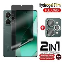 ราคา สําหรับRealme15Pro 2 in 1 Anti spy Hydrogelฟิล์มสําหรับRealme 15 pro plus Realme15pro Realme15ProPlus Realme15Tความเป็นส่วนตัวป้องกันหน้าจอAnti Peepฟิล์มด้านหน้านุ่มกลับกล้องเลนส์ฟิล์ม (42720657926)