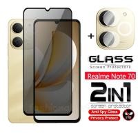 ราคา สําหรับ Note70 2 in 1 Anti spy กระจกนิรภัยป้องกันฟิล์มสําหรับ Realme Note 70 T Note70 T Note70T คลุมทั้งหมดหน้าจอความเป็นส่วนตัวฟิล์มด้านหน้ากระจกด้านหลังกล้องเลนส์ฟิล์ม (42612689776)