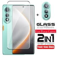 ราคา สําหรับ Tecno Pova Curve 5G 2 in 1 ป้องกันหน้าจอกระจกนิรภัยฟิล์มสําหรับ Tecno Pova Curve PovaCurve TecnoPovaCurve LJ8k 2025 กล้องกลับเลนส์ป้องกันคลุมทั้งหมดฟิล์มด้านหน้า (27490507292)