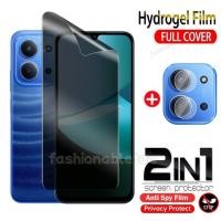 ราคา สําหรับRedmi15C 5G 2 in 1 Anti spy Hydrogelฟิล์มสําหรับRedmi 15 C 15C 1 5 Redmi15 C Redmi15C 2025 ความเป็นส่วนตัวป้องกันหน้าจอAnti Peepฟิล์มด้านหน้านุ่มกลับกล้องเลนส์ฟิล์ม (25596572078)