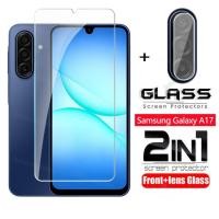 ราคา SAMSUNG สําหรับSamsungA17 2 in 1 ป้องกันหน้าจอกระจกนิรภัยฟิล์มสําหรับSamsung Galaxy A07 LTE A17 A27 A37 A57 A07LTE SamsungA17 กล้องกลับเลนส์ป้องกันคลุมทั้งหมดฟิล์มด้านหน้า (24146840749)