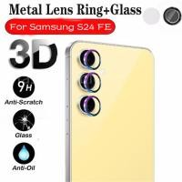 ราคา SAMSUNG แหวนโลหะกล้องเลนส์ป้องกันฟิล์มสําหรับsamsung Galaxy S21 S22 S23 S24 FE plus Ultra S24FE S24 S24plus S24Ultra S23FE S22 S21FE S 24 กระจกนิรภัยคลุมทั้งหมดป้องกันฟิล์ม (29963557622)