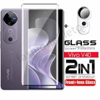 ราคา 2 in 1 ป้องกันหน้าจอฟิล์มกระจกนิรภัยสําหรับ Vivo V40 pro Lite V40pro V40Lite V 40 VivoV40 pro VivoV40pro VivoV40Lite กล้องกลับเลนส์ป้องกันกระจกคลุมทั้งหมดฟิล์มด้านหน้า (26507208960)