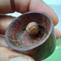 ราคา เครื่องราง ลูกอมเก่า พร้อมกระปุกไม้ มีรอยจารเต็มสูตร สภาพเก่ามาก เป็นพระบ้านไม่ทราบที่ แต่คาดว่าอาจเป็นหลวงปู่ทิม d13 (27167779393)